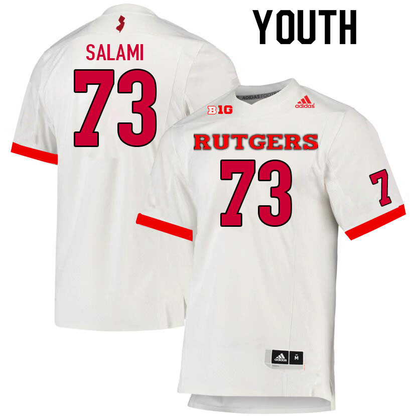 Youth #73 Terrence Salami Rutgers Scarlet Knights College Football Jerseys Sale-White